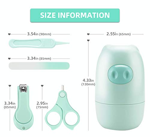 Baby Manicure Kit,RONBEI Baby Nail Clipper,Baby Grooming Set Nail Care Kit for Infant,Newborn & Toddler,with Baby Clipper,Scissors,File & Tweezers