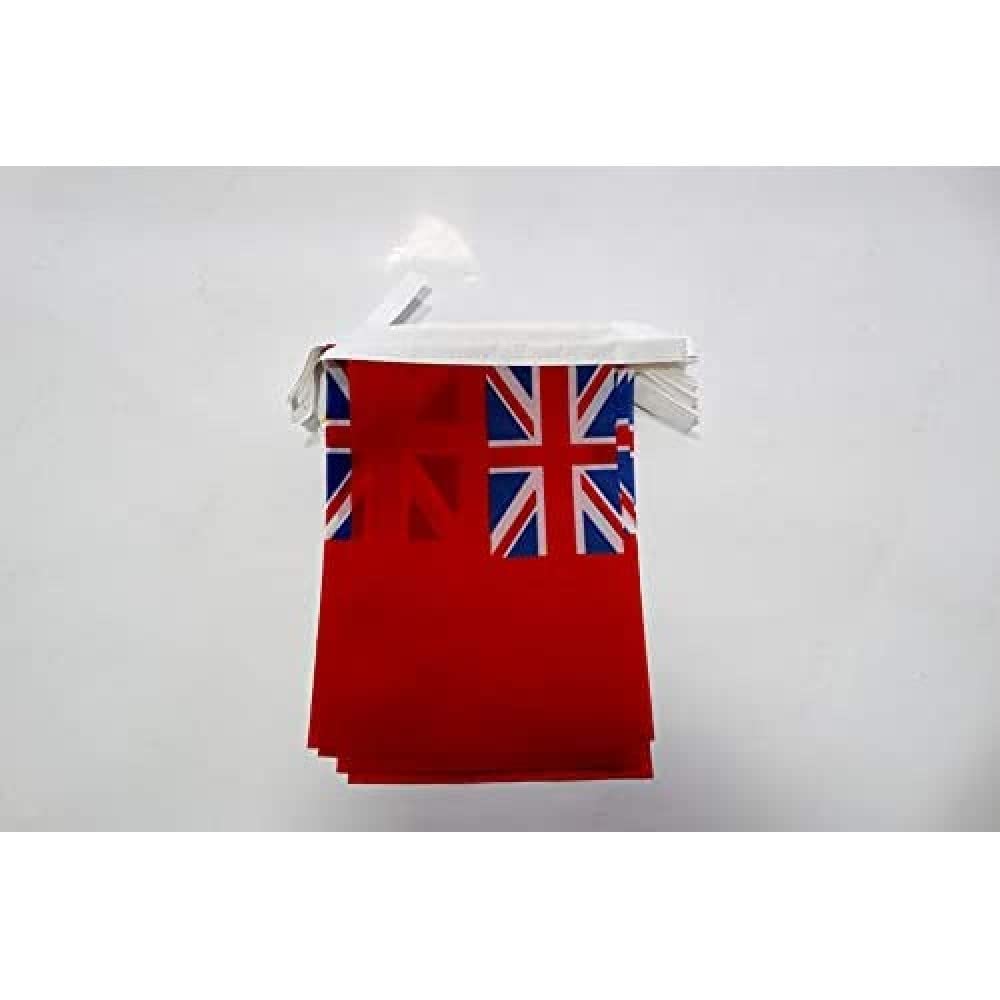 AZ FLAG United Kingdom Red Ensign Bunting Flag, 20 Ft Garland 20 Small British Flags 8'' x 6'', 100% Polyester String Pennant, 6 meters