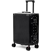VentureVault Carry On Luggage 22x14x9 Airline Approved, Zipperless Luggage Carry On, Hard Shell Suitcases with TSA Lock, Lightweight Carry On Suitcases with Aluminum Frame (black, 20inch)