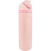 24oz Insulated Stainless Steel Water Bottle with Straw for Sports and Travel, BPA-Free Sports Water Bottle (Light Pink)