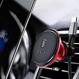 Air Vent Phone Holder,Baseus Universal Car Air Vent Megnetic Suction Bracket Mount Stand & [Wire Holder Cable Clip][Free Metal Plate]for Cell Phones from 4-6.0''                       