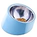 Super Design Mess Free 15 Degree Slanted Bowl for Dogs and Cats 1.5 Cup Light Blue