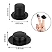 BBTO 60 Pcs Christmas Mini Black Top Hats Tiny Plastic Magician Top Hats Miniature Snowman Santa Hat for DIY Crafts Decoration Xmas Party Wine Bottle Supplies (1.46 x 0.39 Inch and 0.91 x 0.63 Inch)