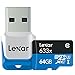 Lexar High-Performance MicroSDXC 633x 64GB UHS-I U1 w/USB 3.0 Reader Flash Memory Card (old U3 version) LSDMI64GBBNL633R