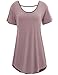 Doublju Womens Basic Comfy Short Sleeve Oversized Long Tunic Top INDIPINK 2XL