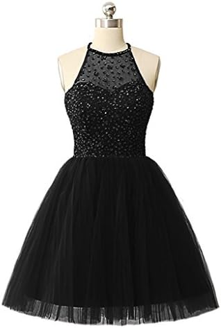 CuteShe Women's Short Tulle Halter Homecoming Prom Dresses