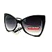 Womens Designer Fashion Oversized Butterfly Cat Eye Gradient Sunglasses Black