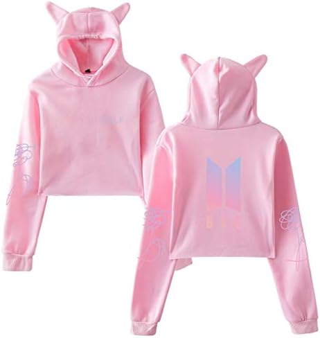 LoXTong BTS Album Love Yourself Kpop Long Sleeve Cropped Hoodies Sweater