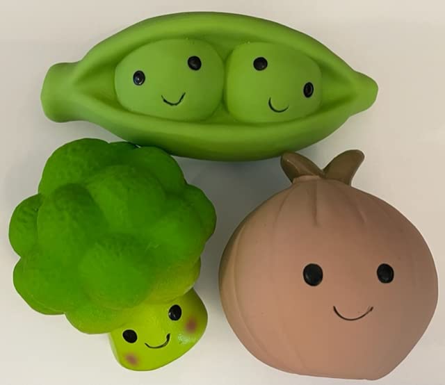 Surrey Feed Latex Dog Toys Variety Pack - Vegetables SMALL (Peas/Broccoli/Onion)
