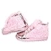ELee Baby Girl Lace Up Rose Non Slip Toddler Crib Shoes First Walkers (0-6 Months, #6 Pink)