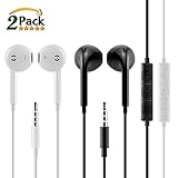 Iphone Earphones,HaRuion Headphones,In Ear Earbuds Wired with Mic and Remote Control for Apple Iphone 6S Plus 6 SE 5S Ios Samsung Galaxy S7 S6 Note 3 2 1 Android/MP3 MP4 MP5 Player Etc.2 Pack