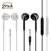 Iphone Earphones,HaRuion Headphones,In Ear Earbuds Wired with Mic and Remote Control for Apple Iphone 6S Plus 6 SE 5S Ios Samsung Galaxy S7 S6 Note 3 2 1 Android/MP3 MP4 MP5 Player Etc.2 Pack