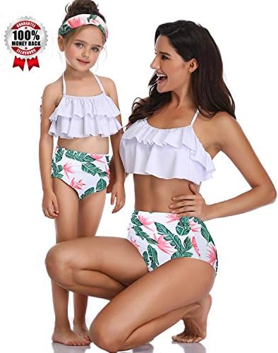 Girls Swimsuits for Women High Waisted Bathing Suit Family Matching Swimsuit Mommy and Daughter Swimwear Bikini Sets