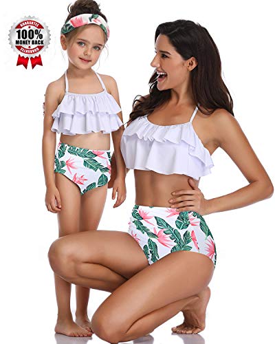 Girls Swimsuits for Women High Waisted Bathing Suit Family Matching Swimsuit Mommy and Daughter Swimwear Bikini Sets