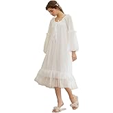 Victorian Princess Style Cotton Nightgown for Women Vintage Palace Sleepwear