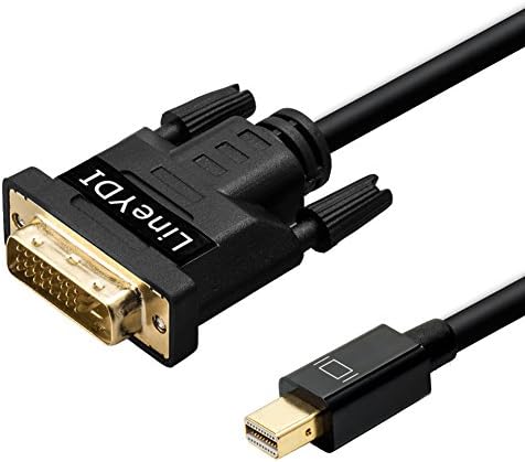 Mini DP to DVI Cable, LineYDI Gold Plated Mini DisplayPort (Thunderbolt Port Compatible) to 25 Pin DVI Male to Female Cable (0.9 m/ 2.95 ft)