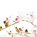 LOUHO Orchid Phalaenopsis Bonsai Artificial Silk Flower Arrangement Home Decor Table Centerpieces (White-2)