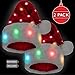 Funny Santa Hat [2 Pack] with 20 Blinking Color-Changing Light up LED Lights - Soft Plush Faux Fur for Adults and Children (2 Hats)