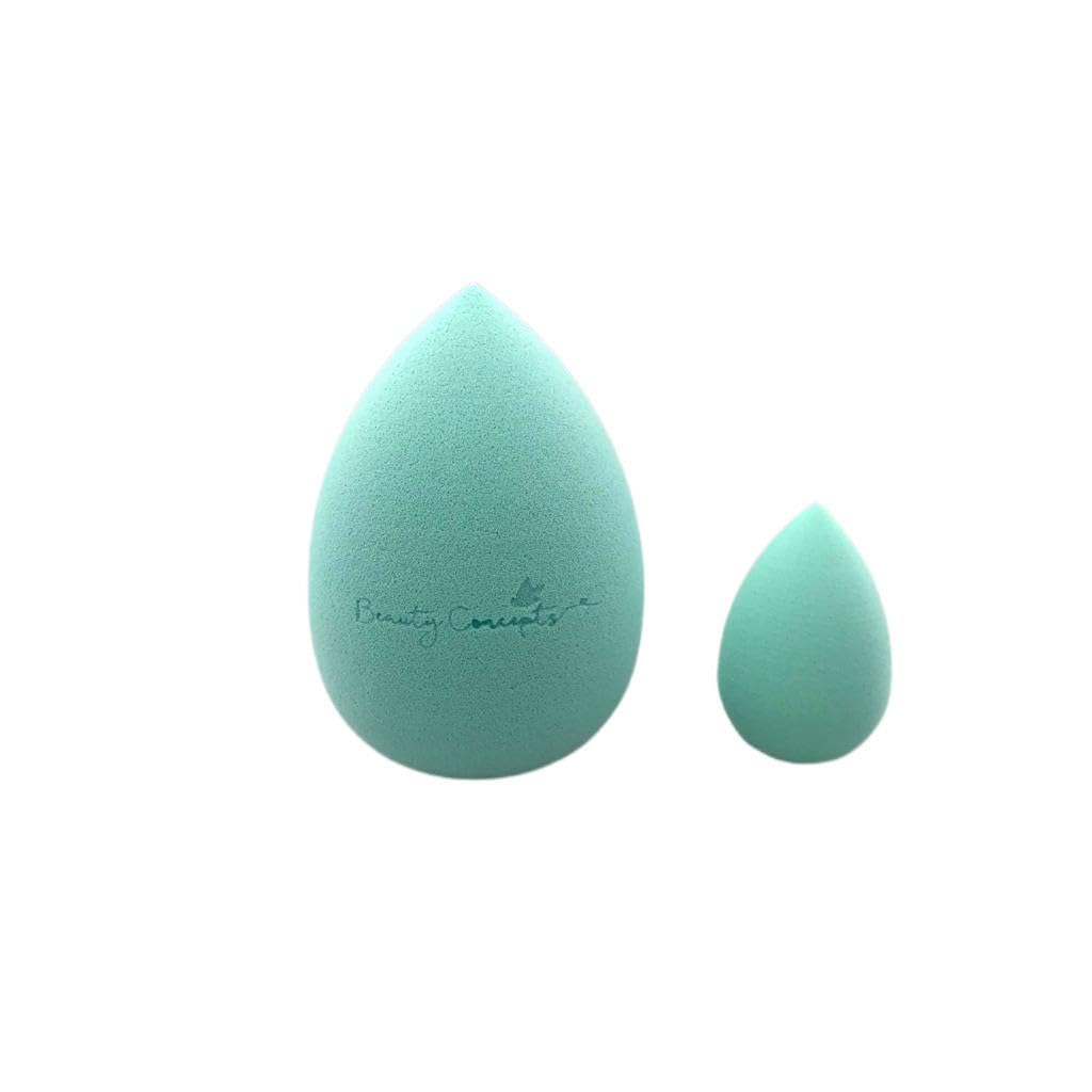 Makeup Sponge Beauty Blender Foundation Sponges Latex Free Blender Beauty Makeup Sponges for Liquid Foundation Powder Sunscreen and Cream 1 Big Sponge 1 Little Sponge (turquoise)