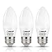 LOHAS 60W Equivalent Candelabra LED Light Bulbs, E26 LED Bulbs(6w Bulb), Warm White 2700K, Halogen Bulb Replacement, Ceiling Light Bulb 550 Lumens, 180 Degree Beam Angle, Not-Dimmable(3 Pack)