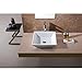 Luxier CS-006 Flat Square 16-1/2 in. Bathroom Ceramic Vessel Sink Art Basin in White
