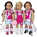 Sophia's Complete Lacrosse, Field Hockey, Soccer, & Basketball Sports Equipment Playset with Turf Mat & Goal for 18” Dolls, Pink/Green