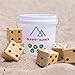 Summit Games Giant Yard Dice Set with Throwing Bucket - Includes 6 Wooden Dice (3.5