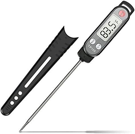 Meat thermometer, Instant Read Thermometer Digital Food Cooking Thermometer BBQ Thermometer with Multifunctional Pen Cover for Grill Smoker Meat Fry Food Milk Yoghourt (Black)