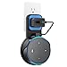 Echo Dot Wall Mount Case Holder Stand for Alexa Dot 2nd Generation TOOVREN Space-Saving Hanger for Smart Home Speaker without Mess Wires or Screws - Short Charging Cable Included (black)