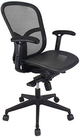Ergonomic Home Office Chair with Mid-Back Lumbar Back Support (Black) Executive, Student and Computer Desk | Adjustable Height, Armrests, 360Â° Swivel Tilt | Mesh Seat