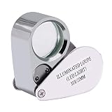 beileshi 30X Illuminated Jeweler 2 LED Light Lens Loupe Magnifier with Metal Construction and Optical Glass with a Durable and Sturdy Travel Carrying Case
