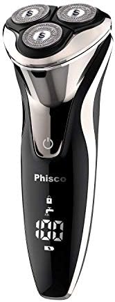 Phisco Electric Shaver Quick Charge Rotary Shaver Wet and Dry IPX7 Waterproof Electric Razor with Pop Up Trimmer Shavers for Men