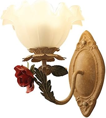 Rose Wall Lamps , Bedroom Wall Light Bedside Wall Light Iron Glass Light Corridor Hallway Wall Light European Retro Romantic Fashion