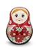 UNAMOI Matryoshka ceramic Measuring Cups, Daisy, Set of 6, Small, Red Floral