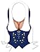 Beistle German Fraulein Vest, Plastic Oktoberfest Busty Women Costume, German Vest for Parties, Halloween, Oktoberfest & Festive Occasions, One Size