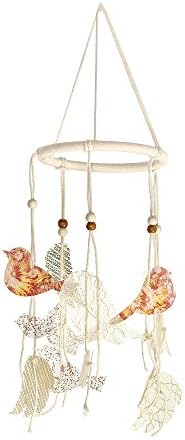 Roser Life Hanging Mobile Art Baby Mobile Hanging Ornament Eclectic Decor Handmade Home Outdoor Garden Crib Bed Nursery Kids Girl Infant Room Ceiling Rose Gold Bird Wing Decorations (Pack of 1)