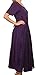 Sakkas 15227 - Hailey Cap Sleeve Caftan Long Embroidered Stonewashed Dress - Purple - L/XL