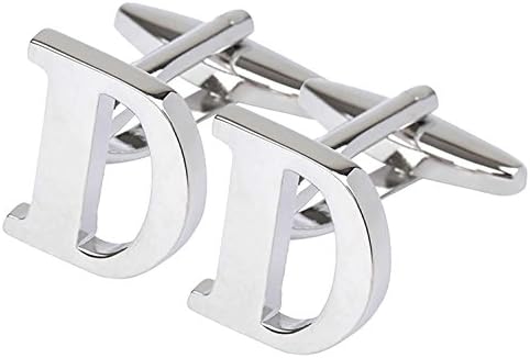 GGemony Men's Shirt Cufflinks 2PCS,Premium Quality Personalized Alphabet Letter A-Z (D-Metal/)