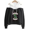 OLIPHEE Meisjes Lente Koude Schouder Hoodies Riverdale Southside Serpents Pullover Crop Top Sweatshirt