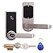 Fdit Door Lock Smart Keyless Digital Electronic Touchscreen Keypad Lever Lockset Security Entry Door Code Lock with 5 RFID Card Tags Knob Handle Stainless Steel Left/Right-Free Handed