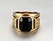 Vintage Men's 18K Gold Plated Stainless Steel Rings with Agate Gemstone,Size 8 to 12