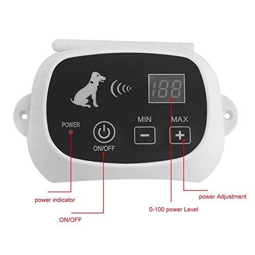 ATER Rechargeable & Waterproof Wireless 1/2/3 Dog Fence No-Wire Pet Containment System with Progressive Warning Tone US Plug