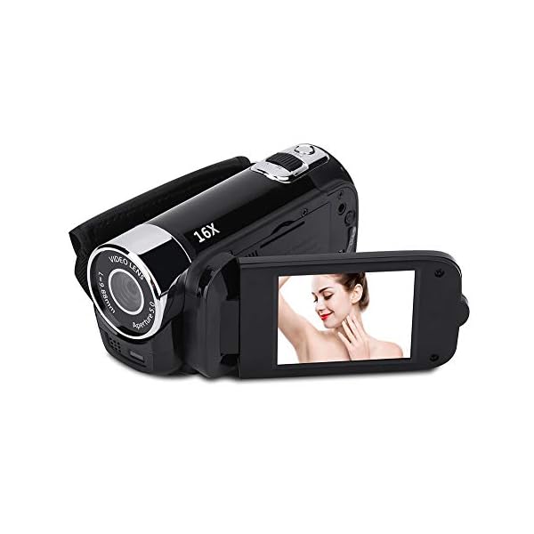 VBESTLIFE Full HD 270 ° Rotation 720P 16X High Definition Digital Camcorder Video DV Kamera(schwarz)