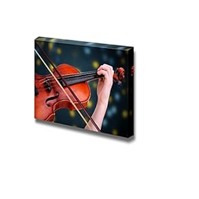 Violinist Playing in Front of Twinkly Lights Wall Decor