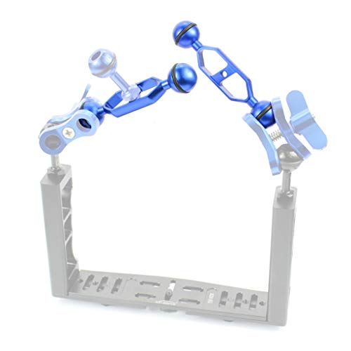 image for Prettyia 5-inch Aluminum Alloy Double Ball Arm for Connecting Strobe/V