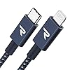 RAMPOW Câble USB C vers Lightning MFi Certifié, Câble Lightning USB C Power Delivery Nylon Tressé pour iPhone 12/11/11…