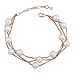 Crystalline Azuria Multi Strand Rose Gold Bracelet with Simulated White Pearls 18K Rose Gold Plated bracelet for Women