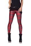 Amoluv Women's Fashion Digital Print plaid Pattern Sexy Leggings