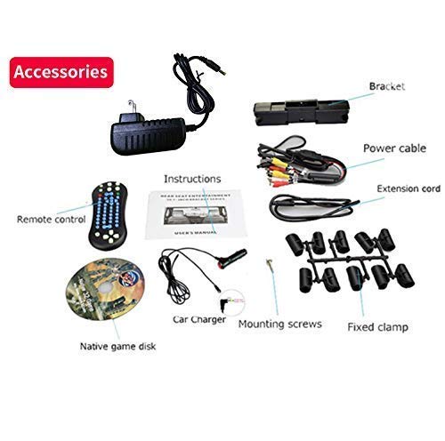 VK-SYTECH 10.1 Inch Car Headrest DVD Player with USB Port Sd Slot, with Hdmi and Wireless Games and Ac Adatper for Car and Home Both Using