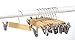 10 Pack Wooden Pants Hangers with Clips - Smooth Finish Solid Wood Skirt Hangers Space Saving - Natural Wood Color - Clip Hanger for Pant, Skirts, Shorts, Tanks, Blankets, and Dresses.